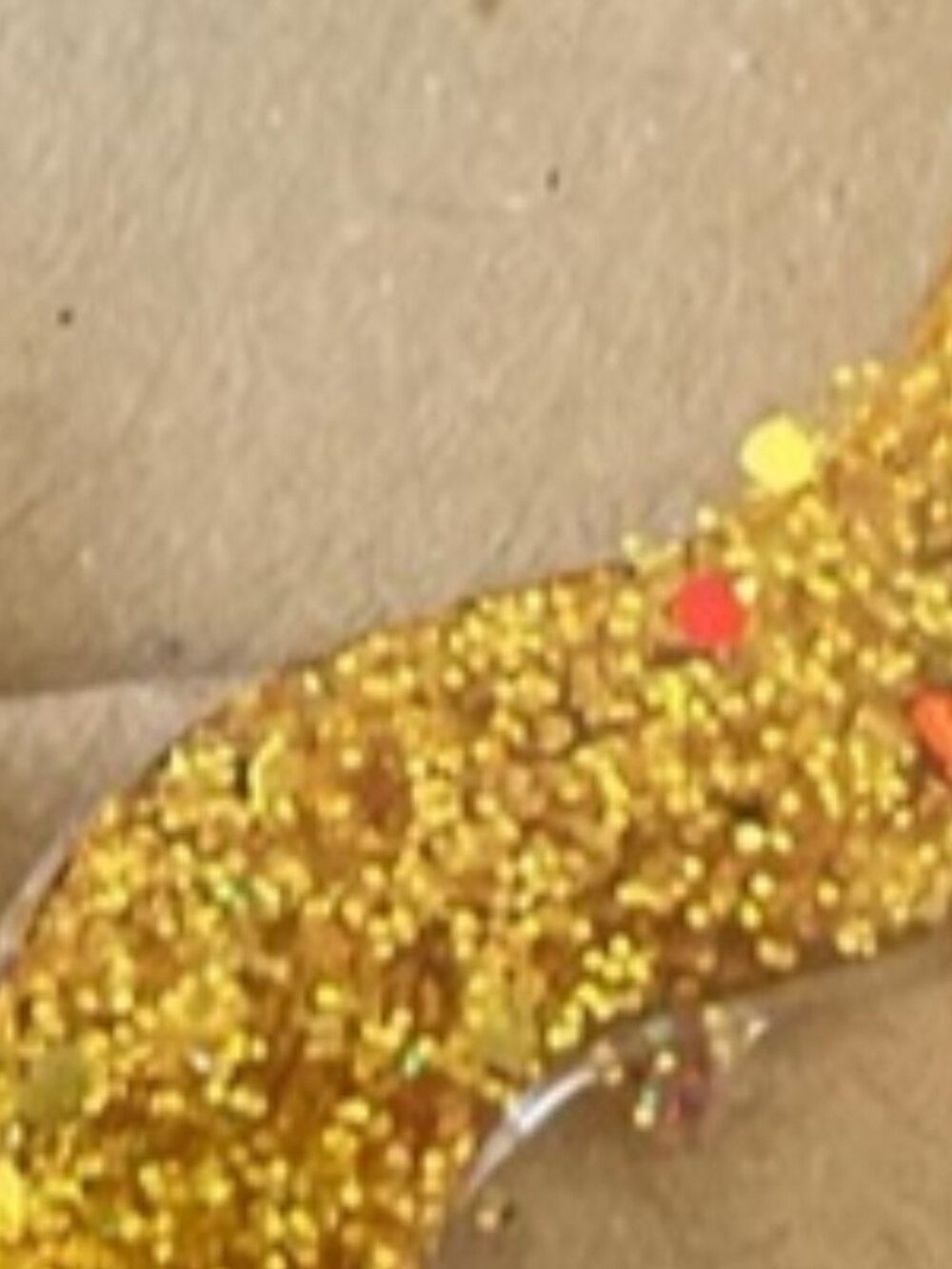 Green and Gold Glitter Resin Heart Cutout Earrings